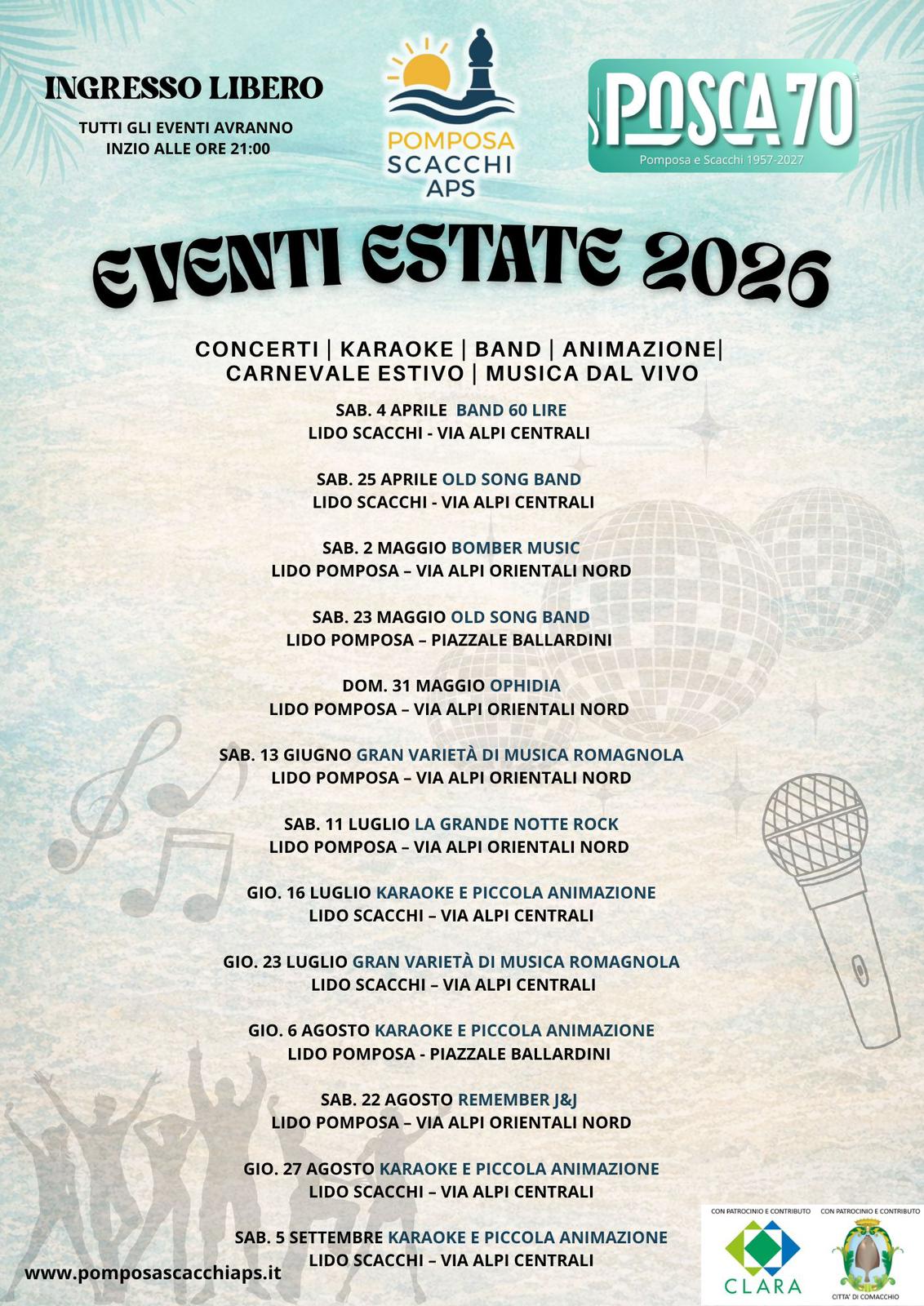 Eventi Lido di Pomposa e Lido degli Scacchi